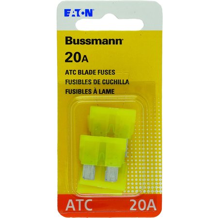EATON BUSSMANN Automotive Fuse, ATC Series, 20A, 32V DC, Non-Indicating, 5 PK BP/ATC-20-RP